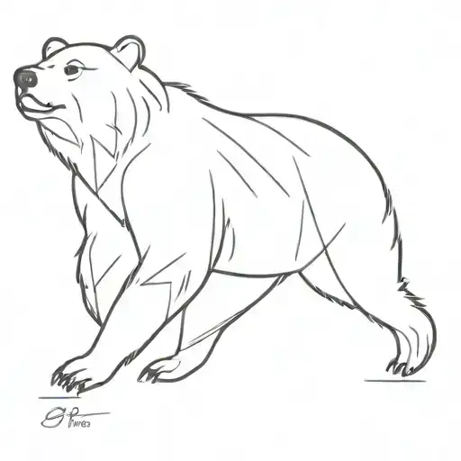 Bear walking tattoo design idea