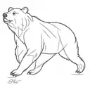 Bear walking tattoo design idea