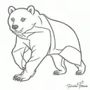 Bear walking tattoo design idea