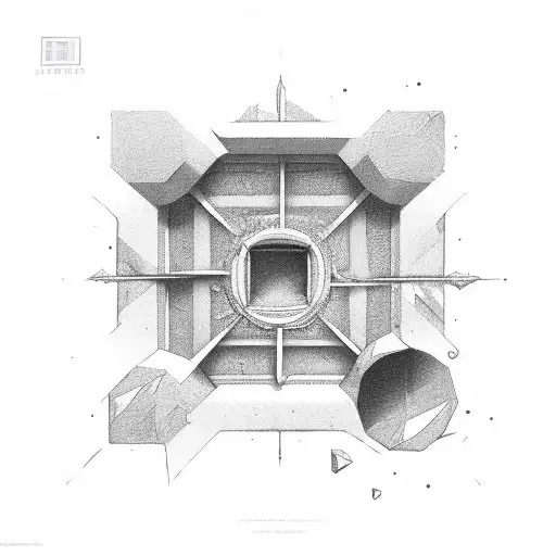 square window to another world tattoo design idea
