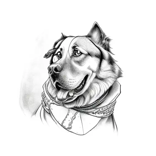 ghost dog cartoon tattoo design idea
