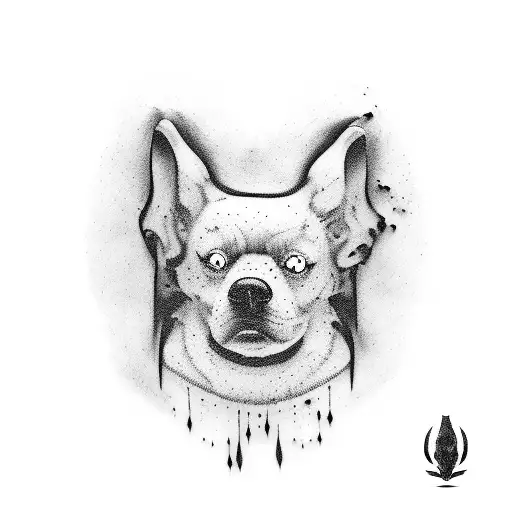 ghost dog tattoo design idea