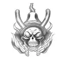Design a black-grey tattoo inspired by a memorable scene from One Piece tattoo design idea