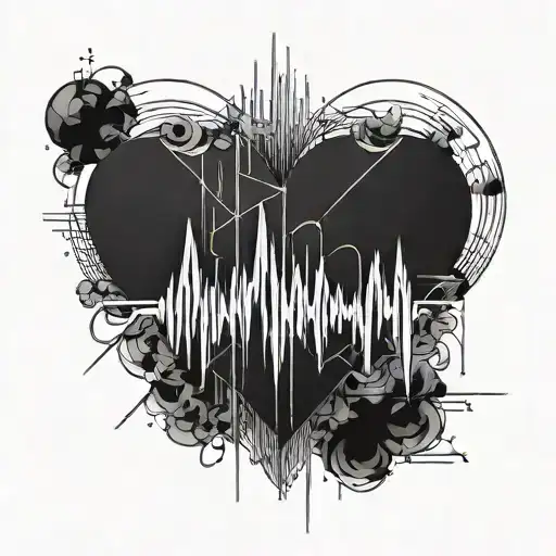 heart ekg forever tattoo design idea