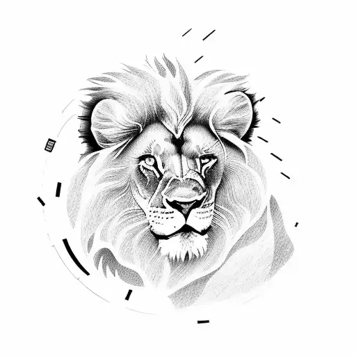 Lion Father and son, birthdate tattoo design idea