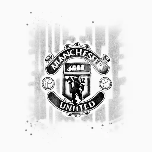 Manchester United full arm sleeve including ronaldo lifting the champions league, sir alex ferguson and old trafford tattoo design idea
