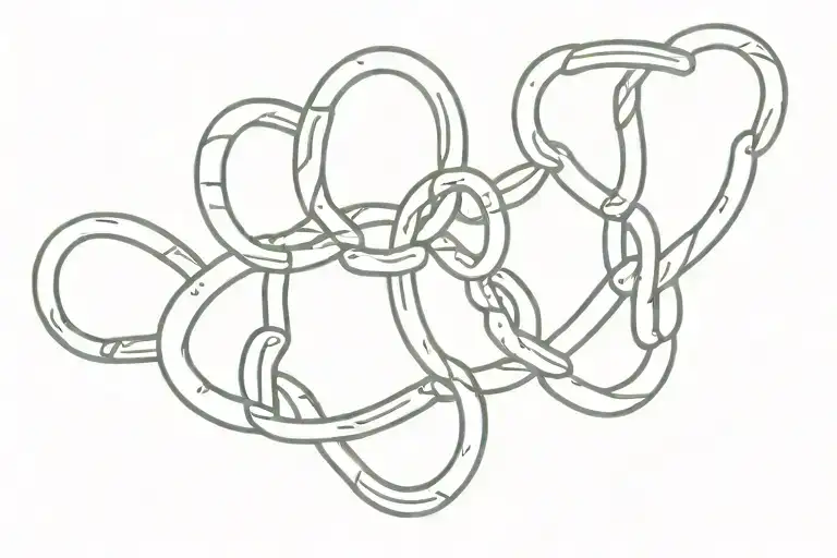three link chain links tattoo design idea
