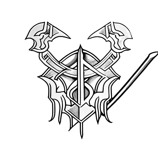 Sword Lotr style tattoo design idea