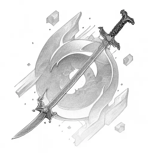 Sword Lotr style tattoo design idea
