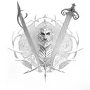 Sword Lotr style tattoo design idea