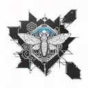 moth sun tattoo design idea