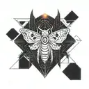 moth sun tattoo design idea