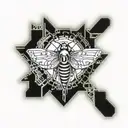 moth sun tattoo design idea