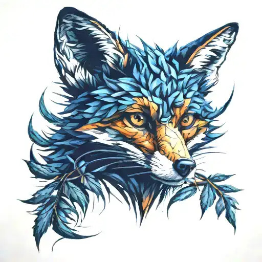weed fox tattoo design idea