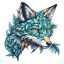 weed fox tattoo design idea