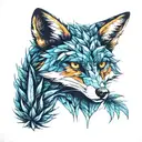 weed fox tattoo design idea