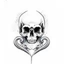 skull with mushrooms and smoke tattoo design idea