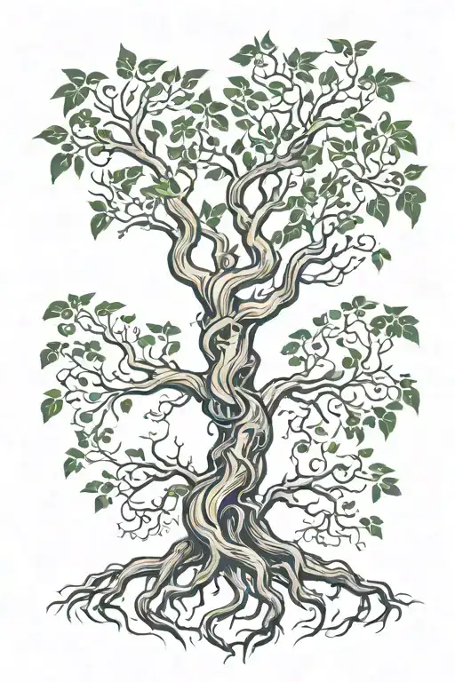 poison tree of life with roots  tattoo design idea