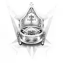 Coffin with rosary tattoo design idea