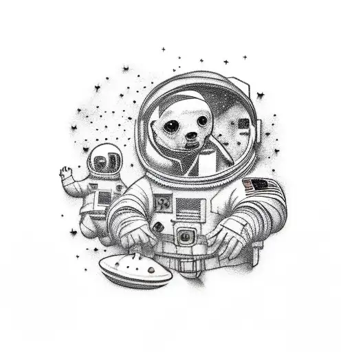 Dad, mom, little son. Space. tattoo design idea