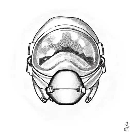 Turtle with diving mask tattoo design idea