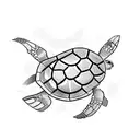 Turtle with diving mask tattoo design idea