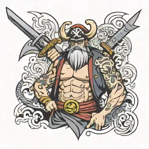 whitebeard from one piece   tattoo design idea