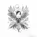 Croatian wattle and crows tattoo design idea