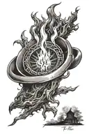 the fire ring tattoo design idea
