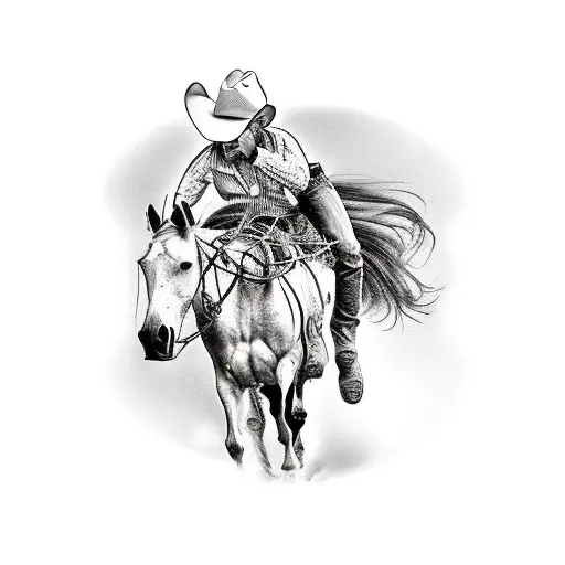 cowboy riding horse  tattoo design idea