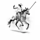cowboy riding horse shooting gun tattoo design idea