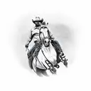 cowboy riding horse  tattoo design idea