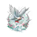 bible verse with dove coming down  tattoo design idea