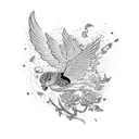 bible verse with dove coming down  tattoo design idea