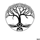 Garden of eden tree of life with the good and evil angel  tattoo design idea