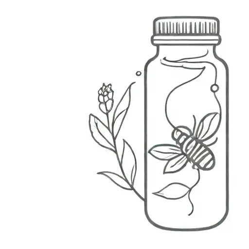 honey jam jar tattoo design idea
