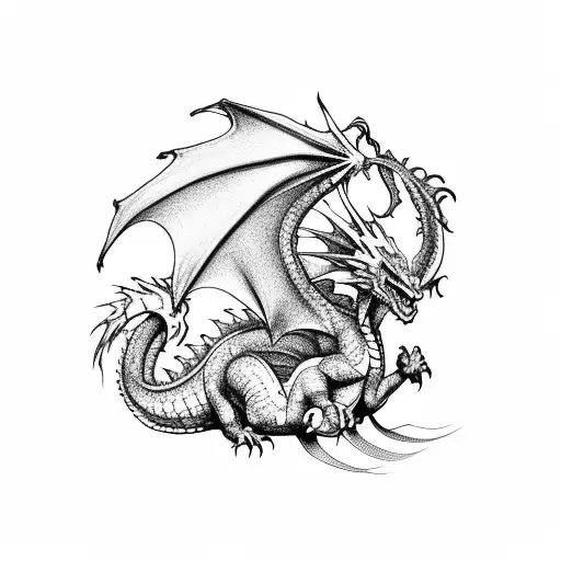 cute dragon tattoo design idea
