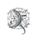 ship, Pisces, eel, pantera tattoo design idea