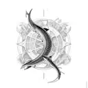 ship, Pisces, eel, pantera tattoo design idea