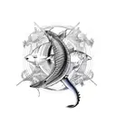 ship, Pisces, eel, pantera tattoo design idea