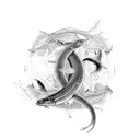 ship, Pisces, eel, pantera tattoo design idea