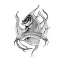 ship, Pisces, eel, pantera tattoo design idea