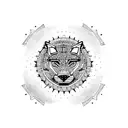 Aztec Jaguar embedded in Mandala tattoo design idea