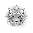 Aztec Jaguar embedded in Mandala tattoo design idea