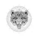 Aztec Jaguar embedded in Mandala tattoo design idea