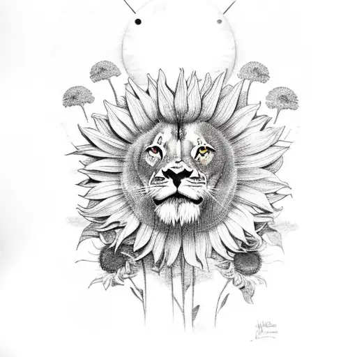 Sunflowers, lilies , butterflies, alice & wonderland, a lion, a elephant, a moon , a sunset  tattoo design idea