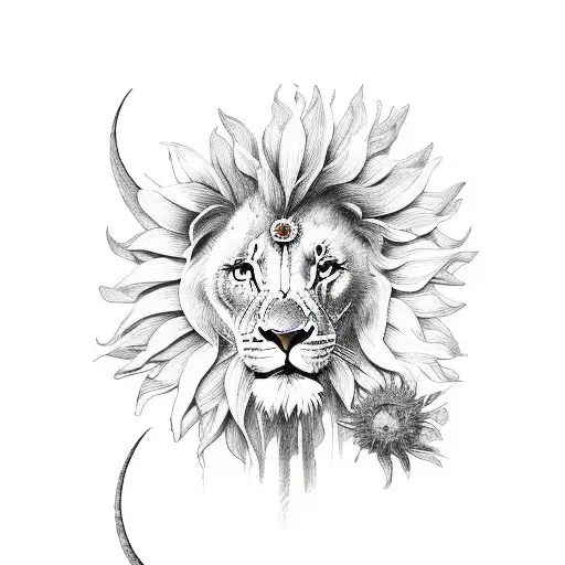 Sunflowers, lilies ,butterflies,alice & wonderland, a lion, a elephant, a moon , a sunset  tattoo design idea