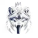 wolf with elephant and lion tattoo design idea