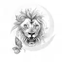 Sunflowers, lilies ,butterflies,alice & wonderland, a lion, a elephant, a moon , a sunset  tattoo design idea