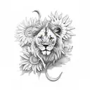 Sunflowers, lilies ,butterflies,alice & wonderland, a lion, a elephant, a moon , a sunset  tattoo design idea